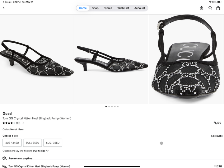 Gucci black mesh & crystal cc kitten heel